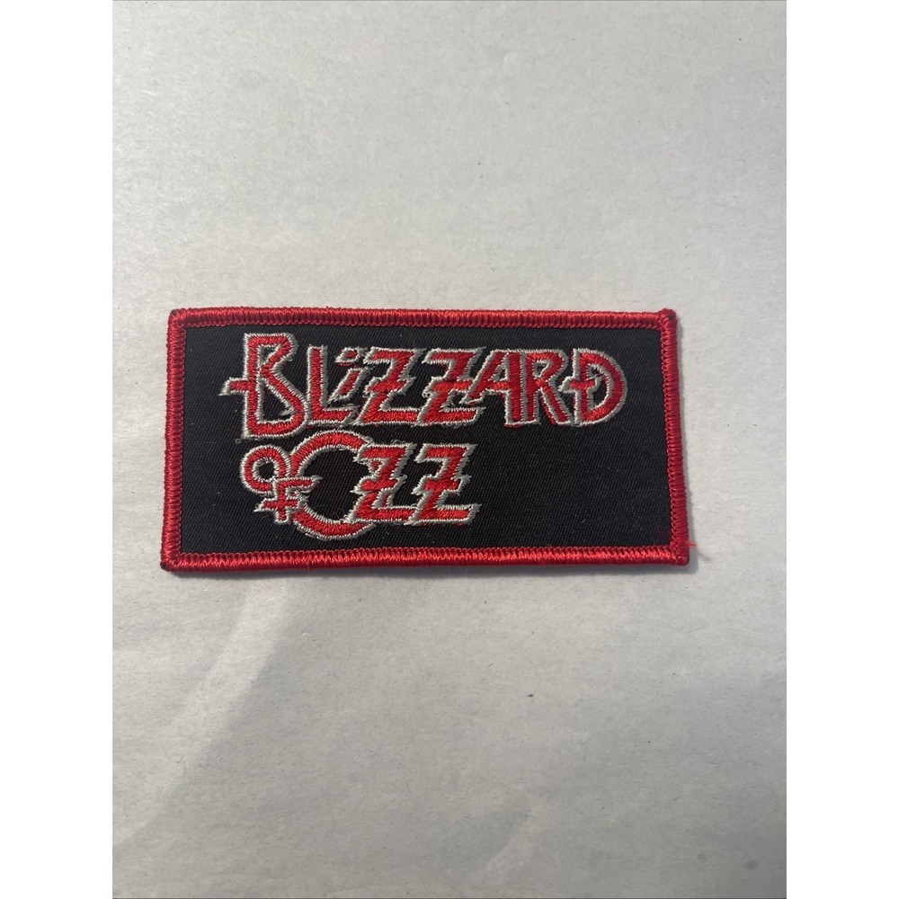 Ozzy Osbourne Vintage Blizzard of Ozz Iron On Patch Red and Black Embroidered